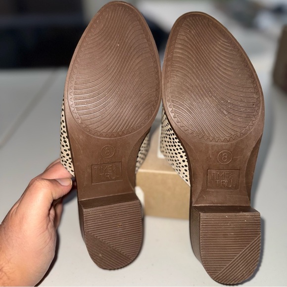 Time and Tru Women's Memory Foam Polka Dot Mules low block Est 1.5 Inches - Picture 6 of 8